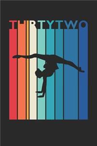 Gymnastics Notebook for 32 Year Old Women and Men - Vintage Gymnastics Journal - 32nd Birthday Gift for Gymnast Diary