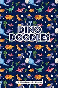 Dino Doodles 110 White Pages 6x9 inches