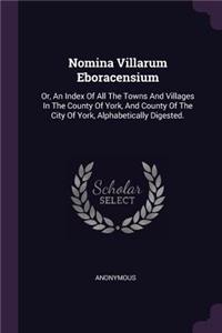 Nomina Villarum Eboracensium