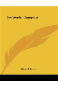 Joy Words - Pamphlet