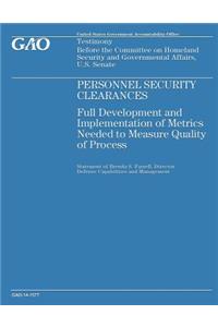 Personnel Security Clearances