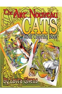 Art Nouveau Cats Adult Coloring Book