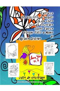 farfalle 20 biglietti di auguri in un libro libro da colorare super facile disegni fatti a mano di Grace Divine