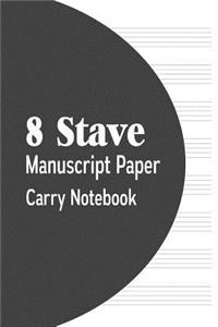 8 Stave Manuscript Paper Carry Notebook