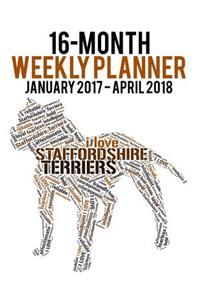 2017-2018 Weekly Planner - Wordcloud Staffordshire Terrier