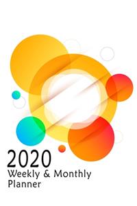 2020 Calendar With Orange Circle Jan - Dec 2020
