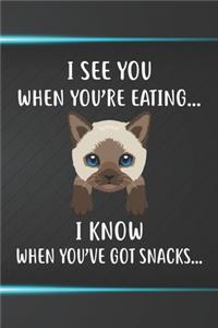 I See You When You're Eating I Know When You've Got Snacks Notebook Journal