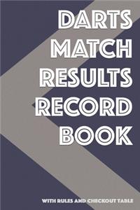 Darts Match Results Record Book