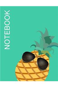 Notebook: Pineapple Chic (8.5 X 11 Inches, 120 Pages, Lined Paper) Composition Book, Journal, Diary