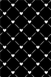 Bullet Journal Notebook White Quilted Hearts Pattern 1