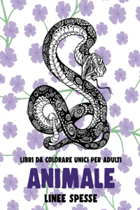 Libri da colorare unici per adulti - Linee spesse - Animale