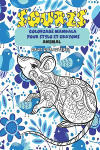Coloriage Mandala pour stylo et crayons - Gros caractères - Animal - Souris