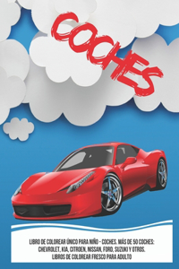 Libro de colorear único para niño - Coches. Más de 50 coches