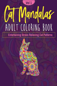 Cat Mandalas Adult Coloring Book Vol 1