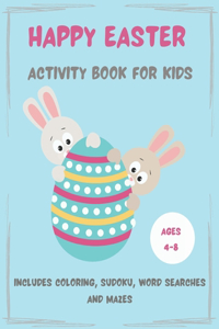 Easter Acitvity Book For Kids Ages 4-8