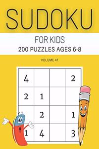 Sudoku For Kids 200 Puzzles Ages 6-8 Volume 41