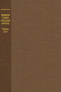 Hebrew Union College Annual Volume 23 Pt.1