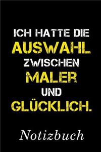 Ich Hatte Die Auswahl Zwischen Maler Und Glücklich Notizbuch