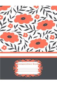 Orange Floral Composition Book