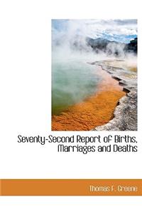 Seventy-Second Report of Births, Marriages and Deaths