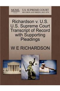 Richardson V. U.S. U.S. Supreme Court Transcript of Record with Supporting Pleadings