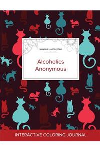 Adult Coloring Journal: Alcoholics Anonymous (Mandala Illustrations, Cats)