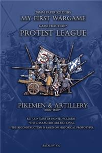 Protest League. Pikemen and artillery 1600-1650: 28mm paper soldiers