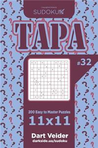 Sudoku Tapa - 200 Easy to Master Puzzles 11x11 (Volume 32)