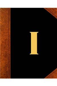 Monogram I Personalized School Composition Book Vintage Style 130 Pages