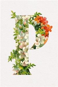Floral Initials Dot Grid Journal - P