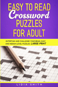 Easy to Read Crossword Puzzles for Adult