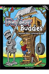 Robot Buddies Stained Glass Coloring Book