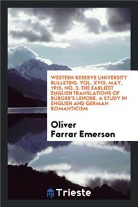 The Earliest English Translations of BÃ¼rger's Lenore: A Study in English and ...