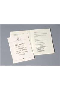 United Methodist Covenant III: Certificate of Baptism, Confirmation, and Reception as a Professing Member, Package of 3