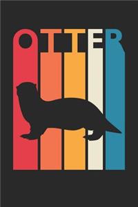 Vintage Otter Notebook - Gift for Animal Lover - Colorful Otter Diary - Retro Otter Journal