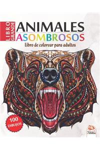 Animales asombrosos: Libro de Colorear para Adultos - 25 25 animales (Mandalas) para colorear