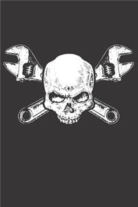 Notebook for car auto mechanic tuner and racer skull