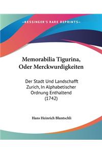 Memorabilia Tigurina, Oder Merckwurdigkeiten