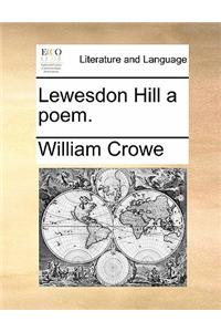 Lewesdon Hill a poem.