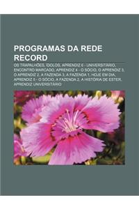 Programas Da Rede Record