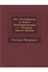 Der Formalismus in Kant's Rechtsphilosophie