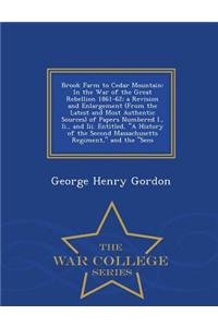 Brook Farm to Cedar Mountain