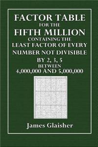 Factor Table for the Fifth Million: Containing the Least Factor of Every Number Not Divisible by 2, 3, or 5 Between 4,000,000 and 5,000,000