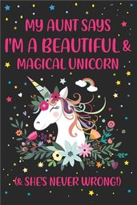 My Aunt says i'm a beautiful & magical Unicorn. & she's never wrong