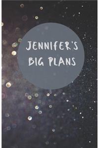 Jennifer's Big Plans - Notebook/Journal/Diary - Personalised Girl/Women's Gift - Birthday/Party Bag Filler - 100 lined pages (Dark glitter)