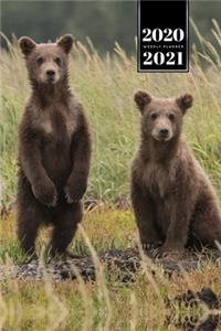 Bear Bruin Grizzly Week Planner Weekly Organizer Calendar 2020 / 2021 - Two Babies