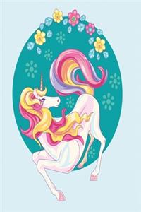 unicorn with flowers notebook