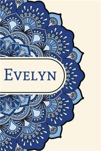 Mandala Notebook with Personalized Monogram Evelyn