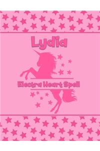 Lydia Electra Heart Spell: Personalized Draw & Write Book with Her Unicorn Name - Word/Vocabulary List Included for Story Writing