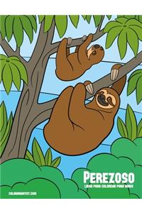 Perezoso libro para colorear para niños